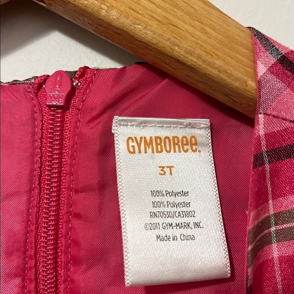 GYMBOREE Cheery All The Way Sleeveless Plaid Dress Bow Ribbon Holiday Pink EUC - Picture 6 of 8